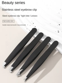 专业不锈钢眉毛镊子和睫毛镊子套装，眉毛脱毛，面部脱毛工具，家用 - 彩色 - 查看 2