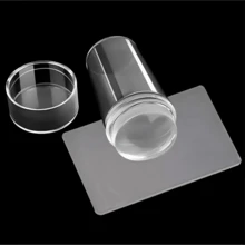 2/10Pcs Silicone Nail Art Stamper Replacement Heads 2.8cm Transfer Pattern Plate Nail Stamp Clear Stamping DIY Manicure Tools - Clear - View 10