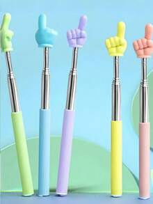 1 件伸缩指针手指阅读棒、教师用指挥棒阅读笔、黑板钢琴指南阅读笔、办公室学校绘图笔、适用于学习、办公室、教师、圣诞礼物、各种颜色、教师、教师用品、学校用品