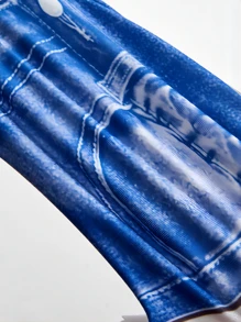 Conjunto de camiseta con estampado de lazo y pantalones con estampado de mezclilla sintética, estilo casual de moda para niña en verano