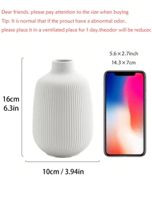 1 pièce Vase en céramique blanc, vases bohèmes pour la décoration de la maison, vase de style ferme moderne pour herbe de la pampa, fleurs, vases blancs décoratifs, centre de table pour mariage, salon, chambre à coucher, table de café, entrée