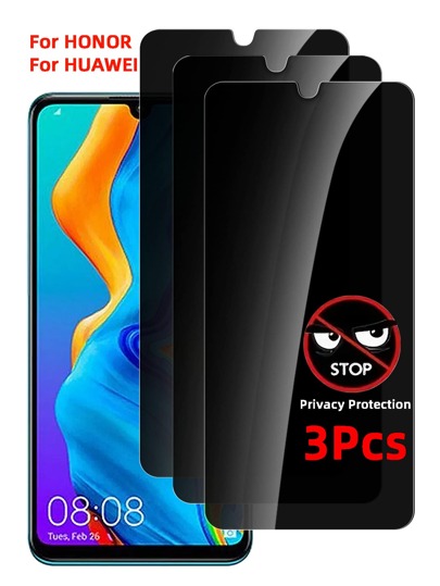 3pcs Tempered Glass Screen Protector, Anti-Peeping, Fit For Honor And Other Phone Models, Anti-Scratch, Support Fingerprint Unlock, Privacy Protection, Easy Installation Gift For Birthday, Family, Friends Anti-Spy, Phone Screen Protector, Phone Accessories Waterproof Shockproof Anti-Fall Anti-Fall Anti-Fingerprint Full Cover