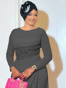 1 chiếc khăn trùm đầu tối giản màu trơn đính hạt bên hông dành cho nữ, thích hợp cho đám cưới, tiệc tùng, ngày lễ và sử dụng hàng ngày như mũ ngủ. - Nhiều màu - Xem 15