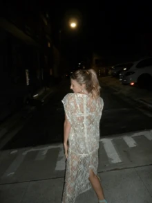 Women's Y2K Sequins Flower Sheer 2 Piece Skirt Outfits Cap Sleeve Tops Long Skirt Set Bikini Cover For Beachwear - 白色 - 查看 6