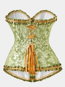 Korsett-Top mit Miederformung im Palast-Stil - Taille raffend, Büste hebend, Vintage-Blumenmuster, sexy