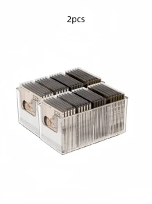 Estantería de escritorio para exhibir CDs/vinilos/cintas de casete, caja organizadora con múltiples compartimientos, mejora la decoración del hogar, apta para almacenar álbumes, CDs o discos, excelente para regalos navideños