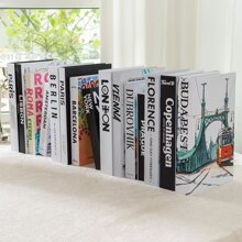 4pcs/Set Famous City Print Faux Books Decor For Coffee Table, Home & Villa Soft Decoration Accessories