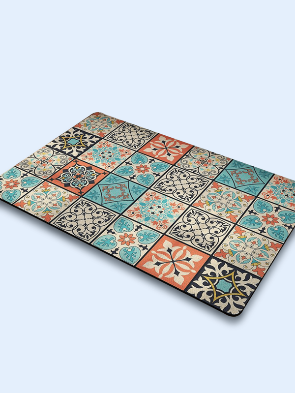 Alfombrilla de piso de cocina de tierra de diatomeas con patrón floral vintage para el Día de San Valentín, boda, cumpleaños, decoración de cocina y del hogar, disponible en varios tamaños. Antideslizante, absorbe agua, de secado rápido, tela no deslizante, decorativa, lavable y resistente al desgaste, adecuada para el hogar, la cocina, el baño y la entrada