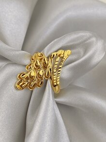 Geometryczny Filigranowy Pierścień 18K Złocony Biżuteria Damska Inspirowana Art Nouveau Codzienne Pierścienie Do Układania