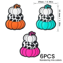 6 hạt tiêu điểm bằng silicon (Hạt tiêu điểm bằng silicon hình bí ngô Halloween), Thích hợp cho bút hạt thủ công DIY, vòng tay, mặt dây chuyền trang trí, v.v. - Nhiều màu - View 15