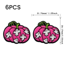 6 hạt tiêu điểm bằng silicon (Hạt tiêu điểm bằng silicon hình bí ngô Halloween), Thích hợp cho bút hạt thủ công DIY, vòng tay, mặt dây chuyền trang trí, v.v. - Nhiều màu - View 11