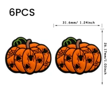6 hạt tiêu điểm bằng silicon (Hạt tiêu điểm bằng silicon hình bí ngô Halloween), Thích hợp cho bút hạt thủ công DIY, vòng tay, mặt dây chuyền trang trí, v.v. - Nhiều màu - View 10