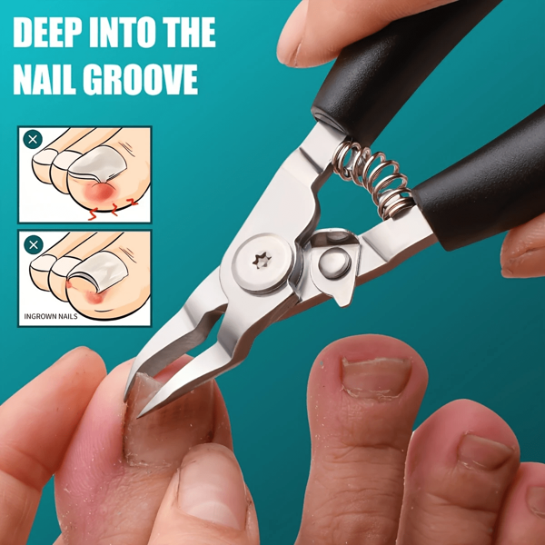 Nail Clippers For Hands And Toes, Nail Clippers For Thick Nails Or Ingrown Nails, Stainless Steel Tip Toe Nail Pliers For Adults, Rubber Handle