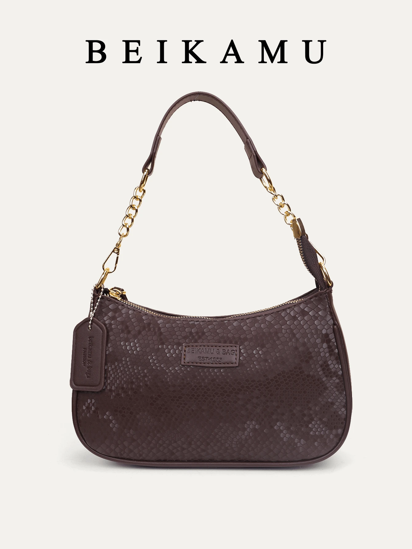 1 pezzo Borsa a spalla in PU monocolore da donna, borsa ascellare per l'ufficio, tracolla regolabile versatile