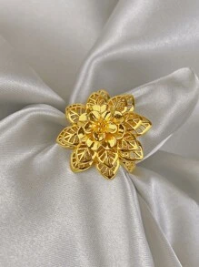 Geometryczny Filigranowy Pierścień 18K Złocony Biżuteria Damska Inspirowana Art Nouveau Codzienne Pierścienie Do Układania
