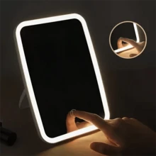 SOKANY USB Rechargeable Smart LED Makeup Mirror, 3 Color Lighting (White, Natural, Warm), Adjustable Brightness, Touch Control, Portable Foldable Design, Suitable For Beauty Lovers, Makeup Lighting | Modern Vanity Mirror | Plastic Frame Mirror - Trắng tinh khiết - Xem 3