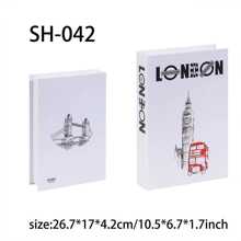 4pcs/Set Famous City Print Faux Books Decor For Coffee Table, Home & Villa Soft Decoration Accessories