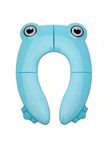 1pc Frog Design Folding Plastic Children's Toilet Seat, Portable Potty Training Seat For Home, Outdoor And Travel Use