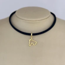 Choker 35cm Camurça Cavalo Country Western - Preto - Visão 2