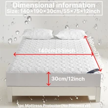 1 件舒适防水床垫保护套，无噪音纯色床垫套，柔软透气的声波技术床笠，90x200cm/200x220cm，适用于公寓、卧室、酒店、客房和学生宿舍（无枕套） - 白色 - 查看 15