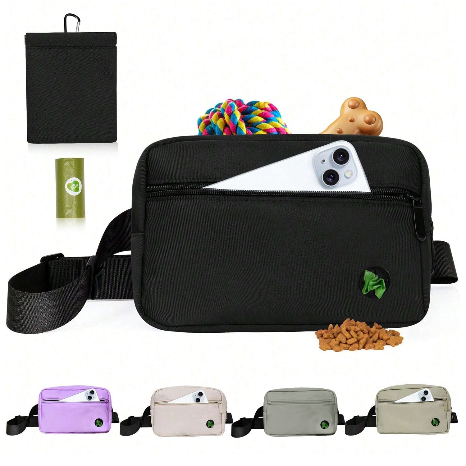 1pc Pet Fanny Pack, Treat Pouch For Dog Walking, Training, Built In Poop Bag Dispenser, Water Bottle Holder, Collapsible Bowl, Pet Treat Waist Belt For Hiking, Running