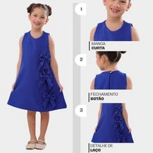 Children's Dress Blogger Elegant Charming Girl Details In Bows On The Sides Fashion Look Light Perfect Comfortable Sophisticated Party Outing Gift Usual Fashion Comfortable Mini Diva Loose  Delicate Versatile Practical Photo Shoot Fashion Skirt Flared - 寶藍色 - 查看 3