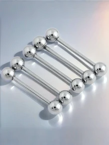 Set de 10 piezas de anillos de lengua, barras y tachuelas con bola de acero inoxidable sencillo, joyería de perforación corporal adecuada para uso diario de mujeres y hombres