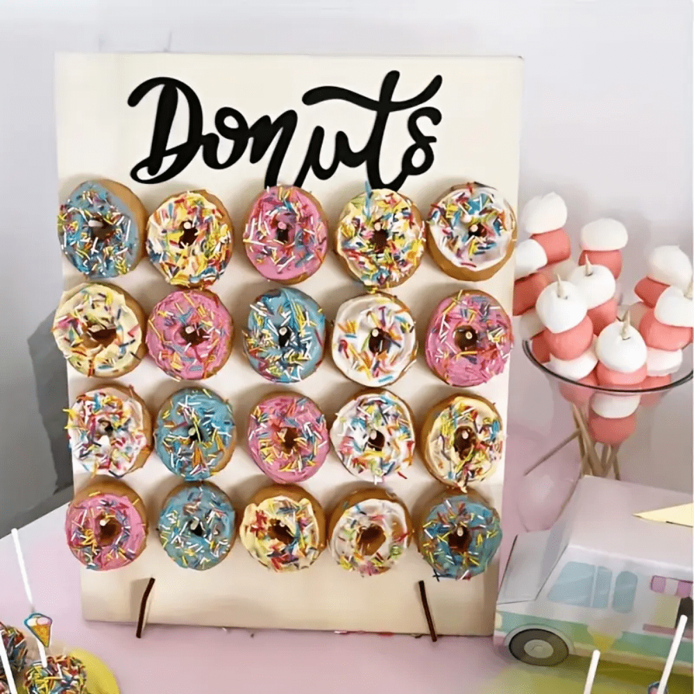 9-Fach Moderner Holzdonut Ausstellungsständer für Geburtstag, Hochzeit, Tischdekoration, Donut Party Zubehör, Candy Bar DIY Ständer, rustikale Bridal-Shower Geschenke, Feiertagsnachspeisen Halter, Heim- und Raumdekoration - Upgrade Ihre Heimdekoration mit diesem Donut-Ständer!