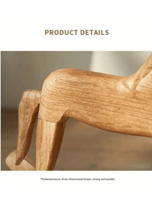 قطعة واحدة حصان خشبي إبداعي منحوت يدويا مزين بشريط للاحتفال الخاص، سلسلة ريفية عتيقة، ديكور طاولة على شكل حصان أرجوحة، هدية تذكارية لصديق'