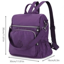 Waterproof Backpack Women Purse Nylon Shoulder Rucksack Small School Travel Bag - Multicolor - View 7