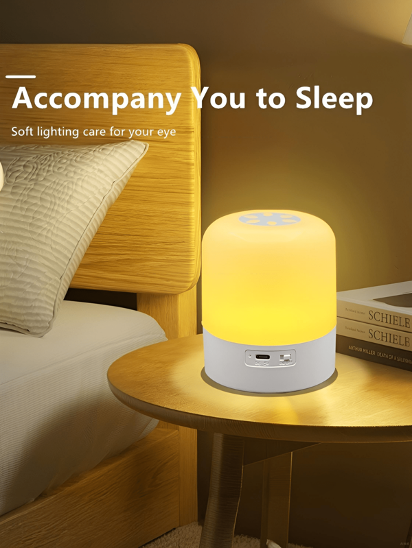 1pc Touch-Sensitive LED Bedside Night Light, Rechargeable Dimmable Eye-Care Lamp For Bedroom, Children Room, 3 Color Modes, Brightness Adjustable, Compact & Convenient For Bedroom, Living Room, Desk, Sleeping, Emergency Lighting