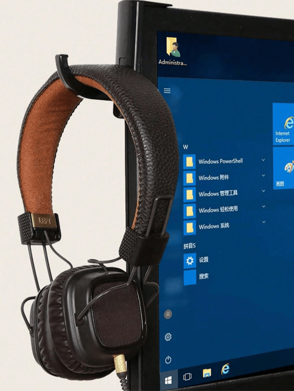 Soporte de auriculares, gancho colgador, adecuado para auriculares over-ear de PC, monitor, escritorio, estante de almacenamiento de juegos de pared, soporte de auriculares compacto y resistente que no solo proporciona un soporte firme sino que también ahorra espacio