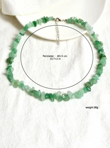 Bohemian Natürlicher Stein Halskette für Frauen, Amethyst, Amazonit, Rosenquarz Choker Schmuck