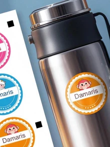 30-1000 pezzi Etichette adesive personalizzate con nome, dimensioni 3cm/4cm/5cm/6cm/7cm/8cm, impermeabili e adesive, ideali per etichettare e organizzare oggetti personali, accessori da viaggio e attrezzature da esterno, etichette personalizzate con disegni colorati per una facile identificazione