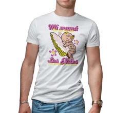 Playera Caballero Frase Mi Madre Me Dio La Vida Los Elotes Las Ganas De Vivirla Maíz Cómico Dia De Las Madres - Blanco - Ver 1