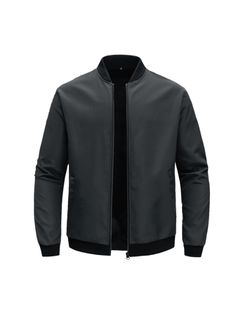 Chaqueta de béisbol casual con cuello alto para deportes al aire libre, abrigo grueso de unicolor con cremallera, regalo para novio, esposo, amigo, Día del Padre