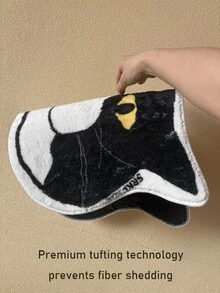 1pc, Whimsical Cute Cat Head Pattern Floor Mat - Slip-Resistant, Waterproof, Stain-Resistant, Machine Washable - Perfect For Living Room, Entrance, Laundry Room, Dining Room, Bathroom, Bedroom, Kitchen, Home Decor, Area Rugs