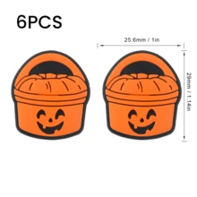 6 hạt tiêu điểm bằng silicon (Hạt tiêu điểm bằng silicon hình bí ngô Halloween), Thích hợp cho bút hạt thủ công DIY, vòng tay, mặt dây chuyền trang trí, v.v. - Nhiều màu - View 14