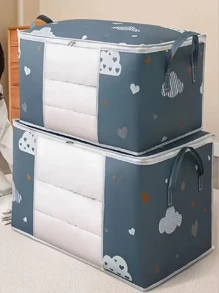 1pc Large Capacity Multifunctional Quilt Storage Bag, With Handles, Dustproof Moistureproof Odorless, Portable Laundry Tote Bag For Home And Dorm Use