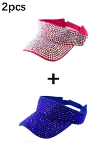 1pc Women's Premium Jewel Encrusted Colorful Rhinestone Embellished Baseball Cap, Dazzling & , Suitable For Daily Commute, Sports, Outdoor Activities
