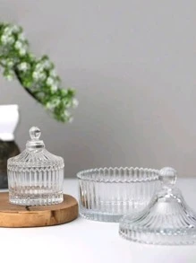 A Glass Yurt Jar, Candy Cube Jar, Cosmetic Storage, Crystal Decorative Jar, Trinket Storage JarFor Women Storage Organizer Travel Essentials Back To School Dormitory Storage