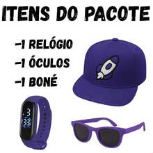 Children's Style Combo Cap + Colorful Glasses + LED Watch - For Children From 3 To 9 Years Old Influencer Kit - Purple - View 2