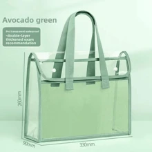 Portable Waterproof Transparent File Organizer Bag – A4 Size Multi-Color Document Tote For Office & School Supplies,Back To School,School Supplies