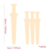 14pcs Unfinished Handmade DIY Painting Wooden Sword Blanks, Wooden Swords, DIY Craft Swords, Wooden Craft Paintings, Diamond Sticker Wooden Sword (Approx. 20cm) - Beige - View 2