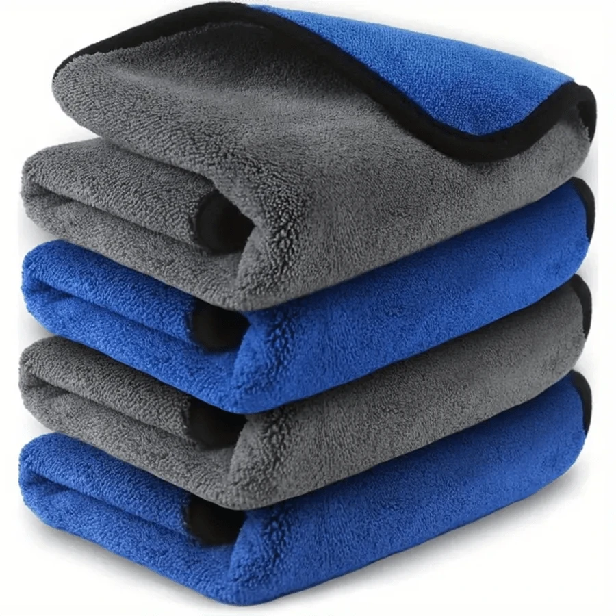 1/4 Packs Super Absorbent Microfiber Chamois Car Towels , Unbeatable Absorbency, Ultra-Thick 800GSM, Lint-Free, Scratch-Free, Fade Resistant, Quick-Drying, Gentle On Surfaces ,9.8inx9.8in, 16x12 Inch
