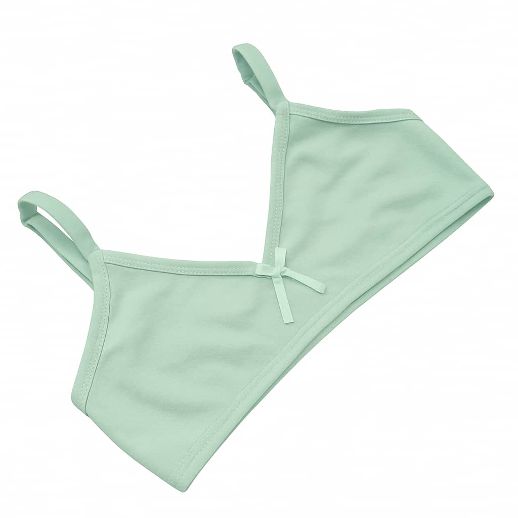 Kit 2 Girls' Bras, Plain Cotton, Youth, Teens, Pre-Teenagers, Children - màu xanh lá - Xem 1