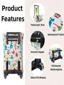 Compact Foldable Rolling Shopping Cart With Wheels, Portable Grocery Bag, Waterproof Wheeled Shopping Tote, Folding Stair Climbing Push Cart, Travel Bag, Outdoor Camping Use, Picnic, Package Delivery, Home Organizer, Made Of Thick Waterproof Oxford Cloth