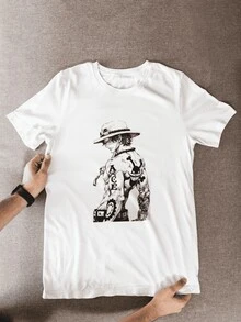 Camiseta Portgas D. Ace ONE PIECE Personaje Unisex - Blanco - Ver 1