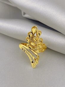 Geometryczny Filigranowy Pierścień 18K Złocony Biżuteria Damska Inspirowana Art Nouveau Codzienne Pierścienie Do Układania