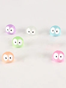 6pcs Colorful Glowing Carbon Fiber Ball Mini Decorations, Suitable For Rearview Mirror, Dashboard And Car Interior Decor - Multicolor - View 7